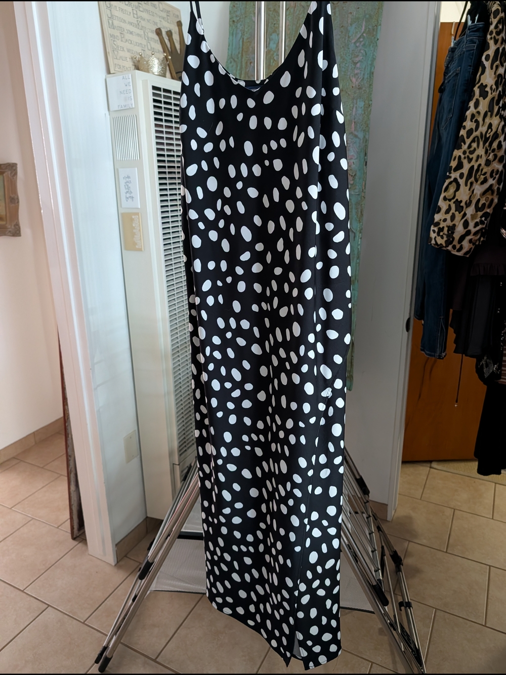 Black & White Polka Dot Slip Dress By Scoop